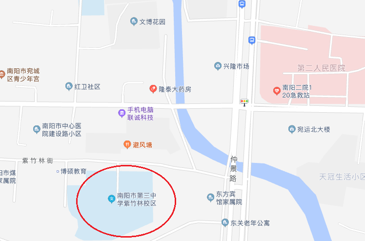 南陽(yáng)市三中紫竹林校區(qū)位置